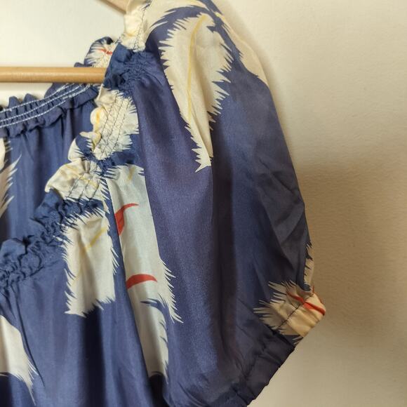 Ben and Lucia Floral Silk Blouse Top - Picture 4 of 9